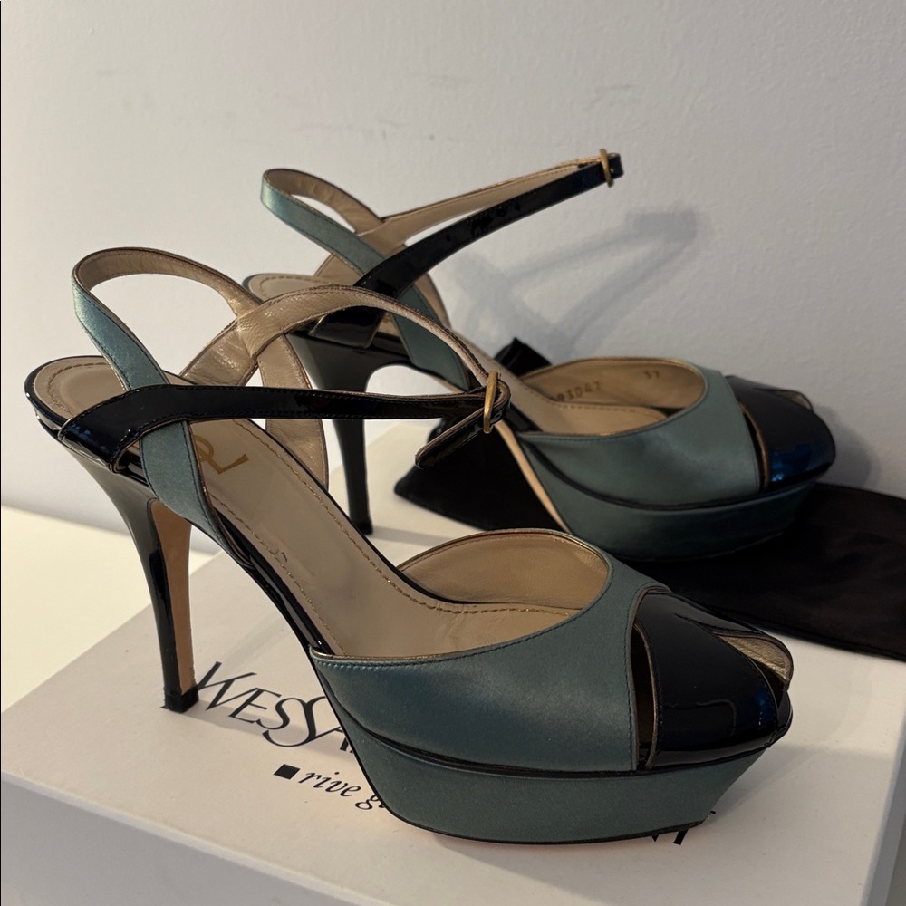 Yves Saint Laurent Tribute Peep Toe Heels Size 37 Size 6.5/7 - Picture 4 of 8